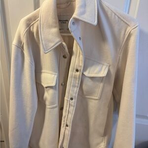 Abercrombie & Fitch Cream Varsity Jacket